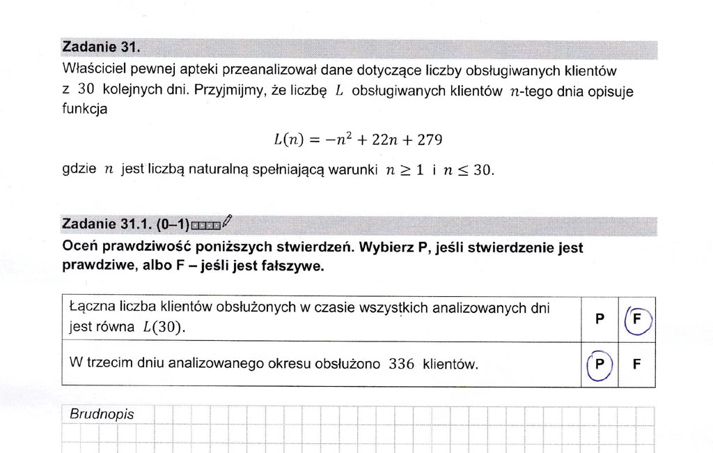 matura 2023 matematyka odpowiedzi zadanie 31